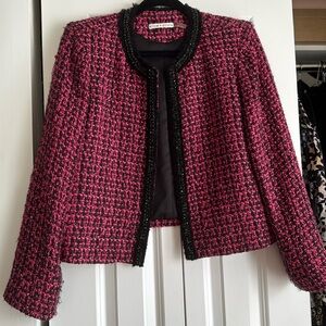 Alice + Olivia Kidman Jacket Pink/Black Tweed